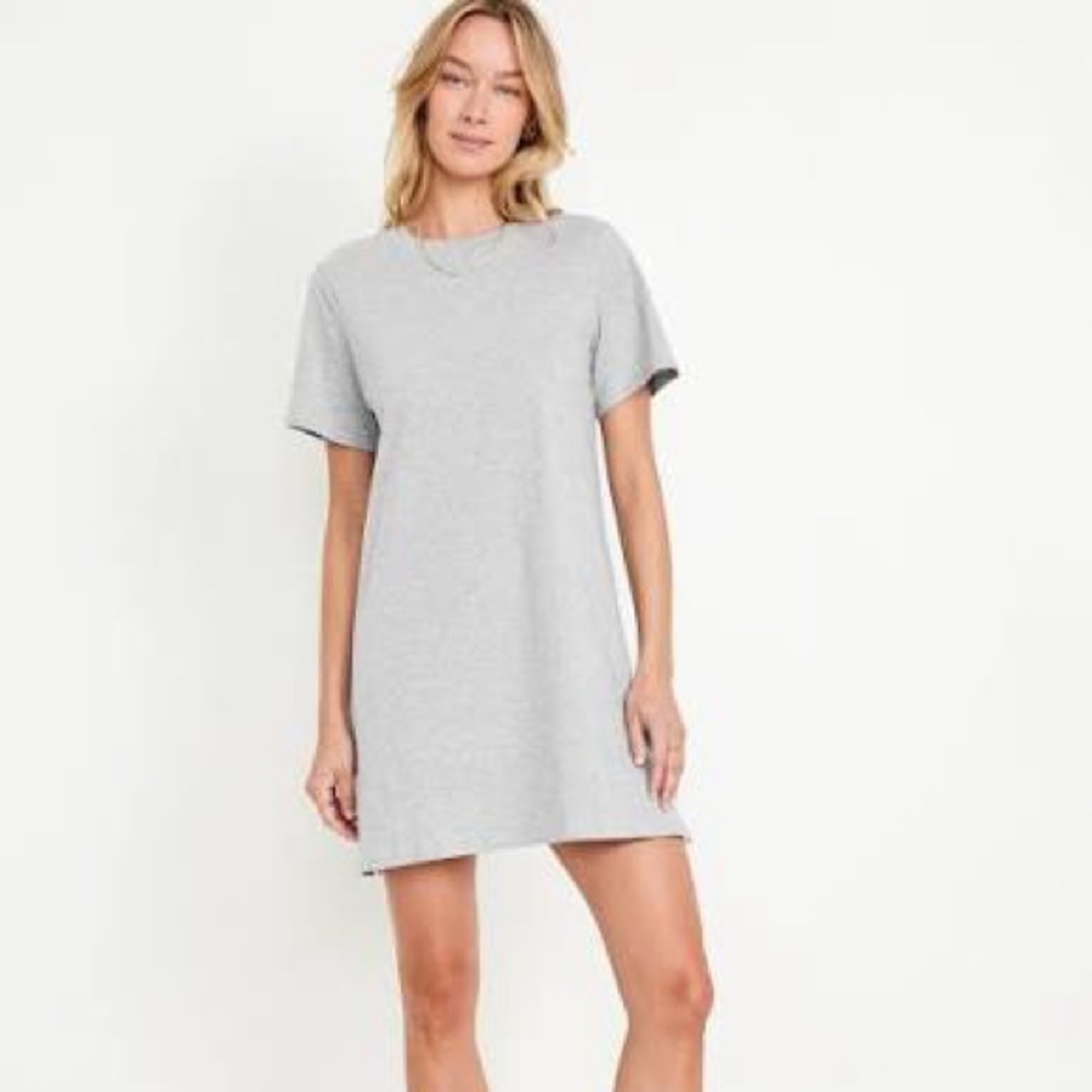 Vintage Crew-Neck Mini T-Shirt Dress